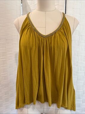 H&M Mustard Green Sleeveless V-Neck Camisole